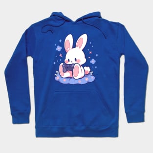 A tiny rabbit playing video games Hoodie